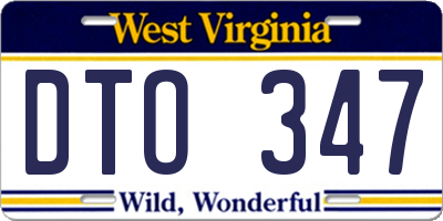 WV license plate DTO347
