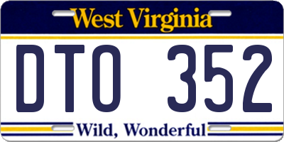 WV license plate DTO352