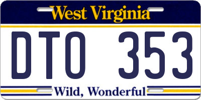 WV license plate DTO353