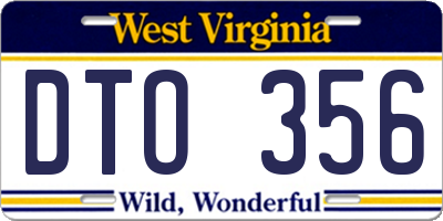 WV license plate DTO356