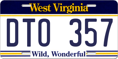 WV license plate DTO357