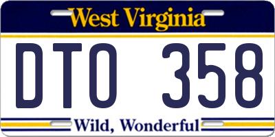 WV license plate DTO358