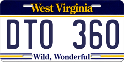WV license plate DTO360