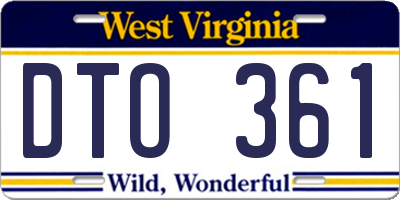 WV license plate DTO361