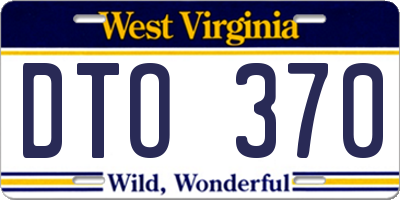 WV license plate DTO370
