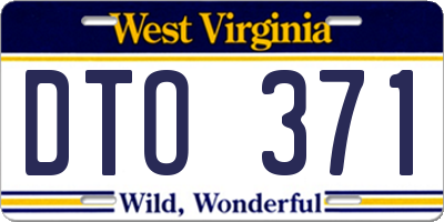 WV license plate DTO371