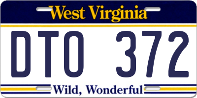 WV license plate DTO372
