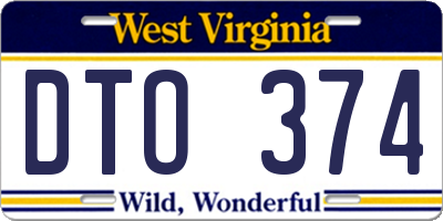 WV license plate DTO374