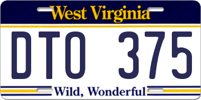 WV license plate DTO375