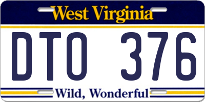 WV license plate DTO376