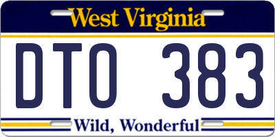 WV license plate DTO383
