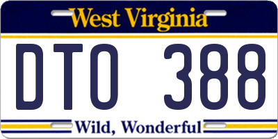 WV license plate DTO388