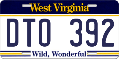 WV license plate DTO392