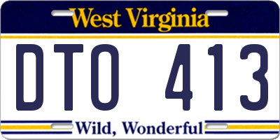 WV license plate DTO413