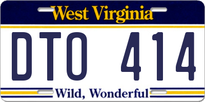 WV license plate DTO414