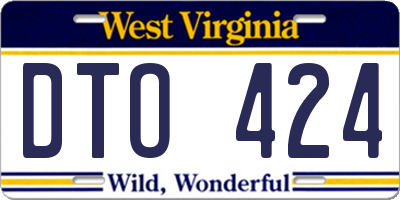 WV license plate DTO424