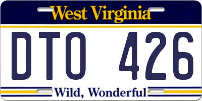 WV license plate DTO426
