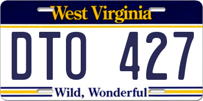WV license plate DTO427