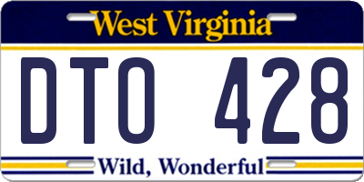 WV license plate DTO428