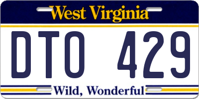 WV license plate DTO429