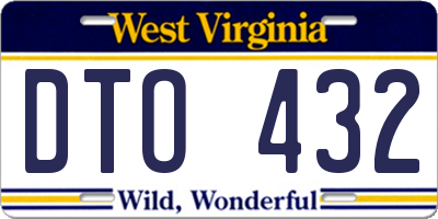 WV license plate DTO432