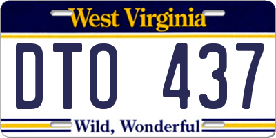 WV license plate DTO437