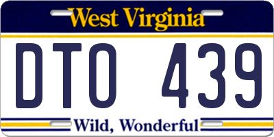 WV license plate DTO439
