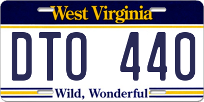 WV license plate DTO440