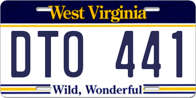 WV license plate DTO441