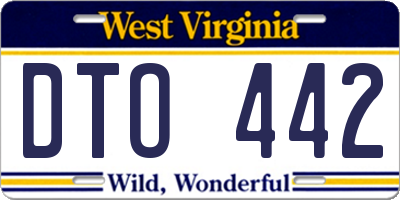 WV license plate DTO442