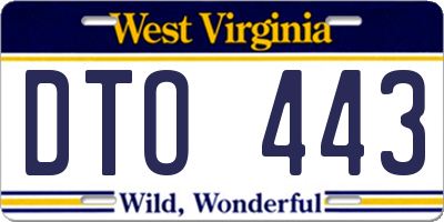 WV license plate DTO443