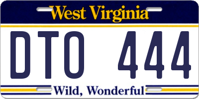 WV license plate DTO444