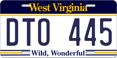 WV license plate DTO445