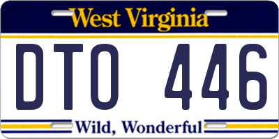 WV license plate DTO446