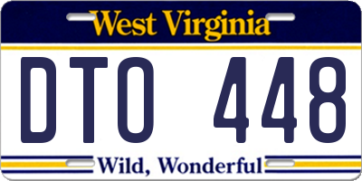 WV license plate DTO448