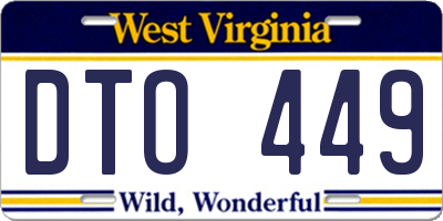 WV license plate DTO449