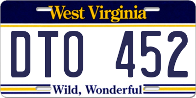 WV license plate DTO452
