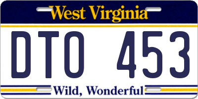 WV license plate DTO453