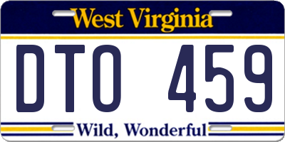 WV license plate DTO459