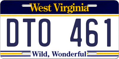 WV license plate DTO461