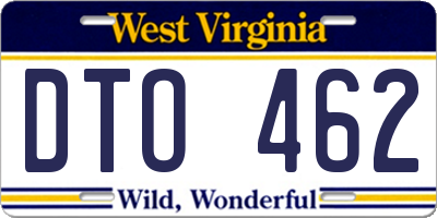 WV license plate DTO462