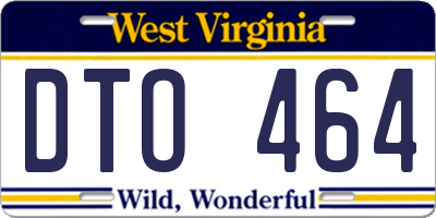 WV license plate DTO464