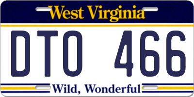 WV license plate DTO466