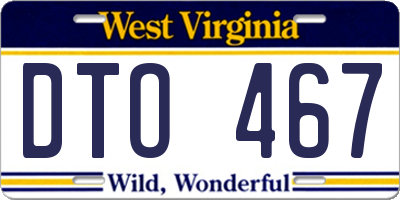 WV license plate DTO467