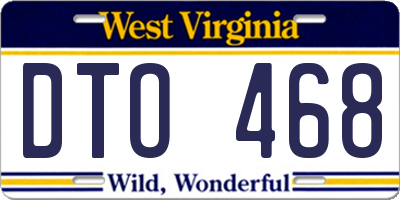 WV license plate DTO468