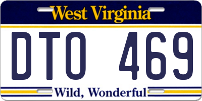 WV license plate DTO469
