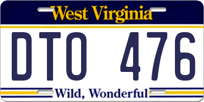 WV license plate DTO476