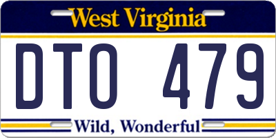 WV license plate DTO479