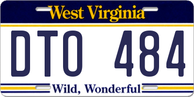WV license plate DTO484
