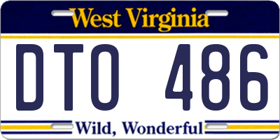 WV license plate DTO486